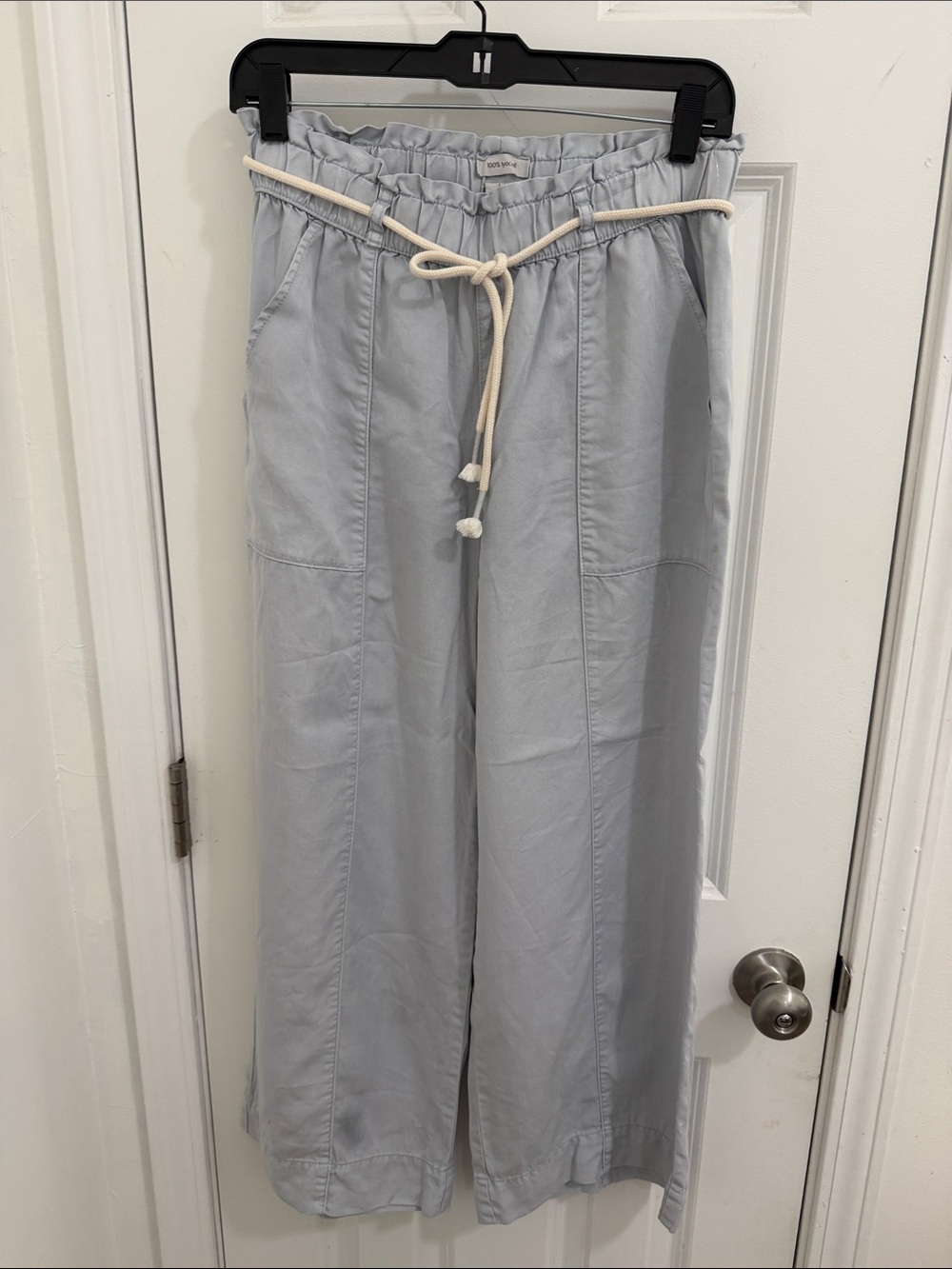 Light Gray Drawstring Casual Men’s Pants Size Small